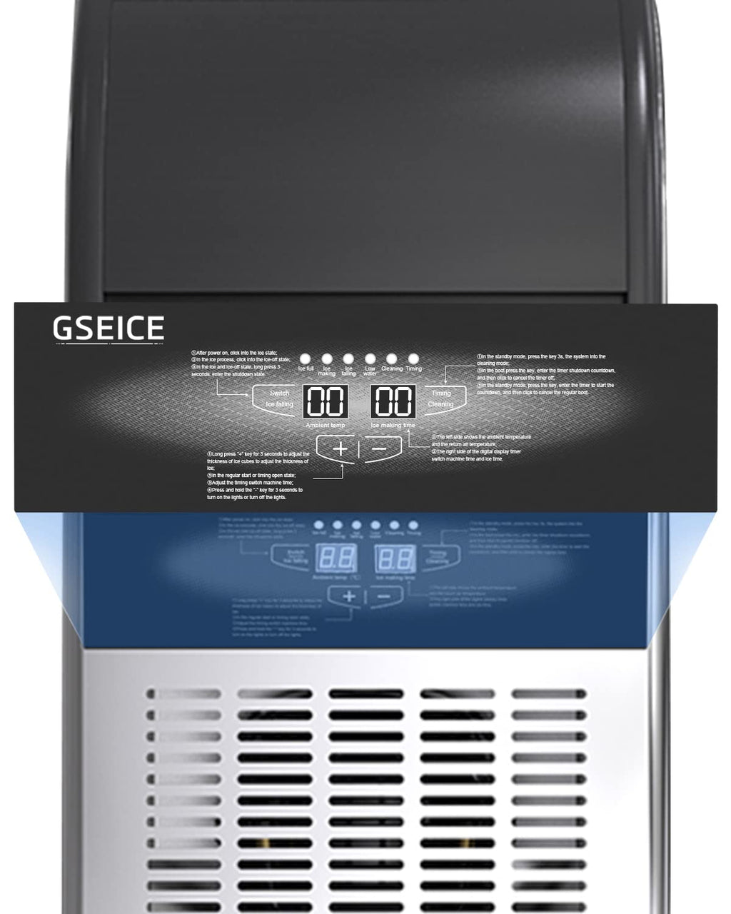 Commercial Ice Maker Machine,90Lbs/24H under Counter Ice Machine with 34Lbs Storage Ice Bin, Stainless Steel Small Ice Maker Ideal for Home Coffee Shop Bars and Restaurant