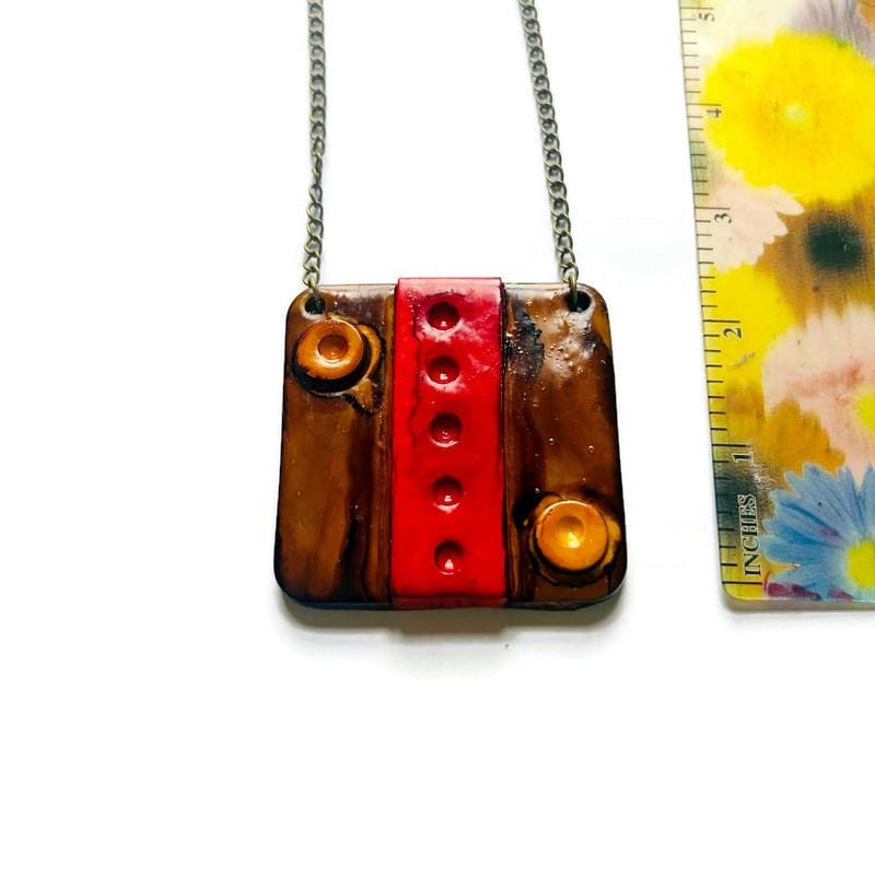 Bold Handmade Polymer Clay Pendant